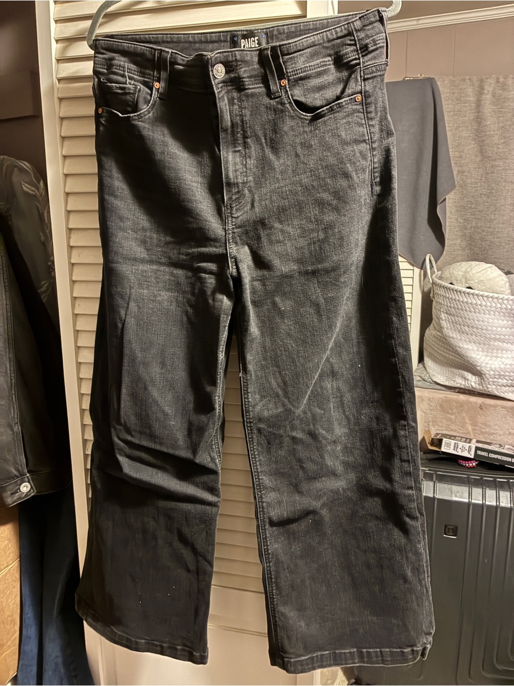 PAIGE Black Wide-Leg Jeans